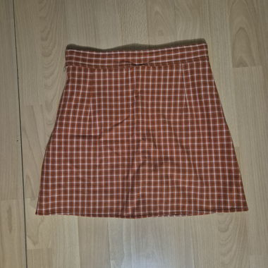 Gonna corta a quadretti arancioni HFG ifashion