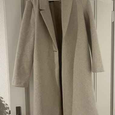 Beige Zara Coat with Button Closure