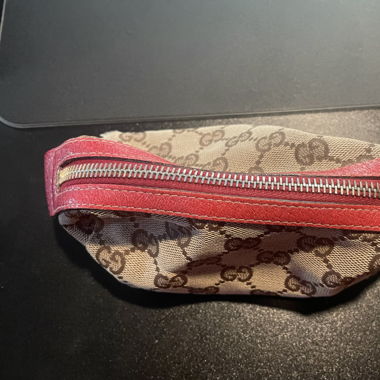 GUCCI GG Logo Canvas Cosmetic Pouch Bag