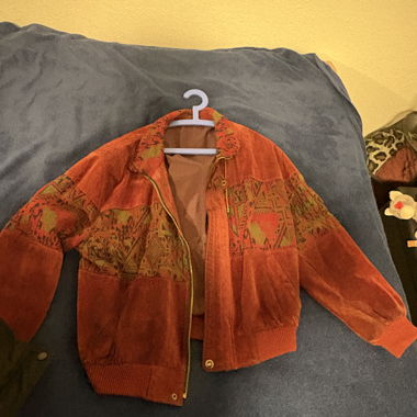 Giacca vintage bordeaux a motivo