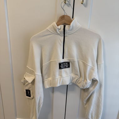 White Cropped Top with Zipper