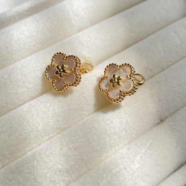 Shell Earrings Luxury Pink  Silver 925