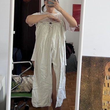 2 pantalons en lin mélangé