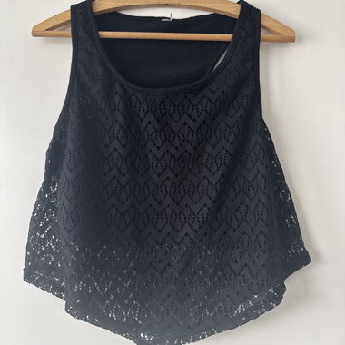 Black Lace Crop Top