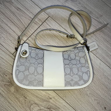 100% Original Sac bandouliere Coach beige