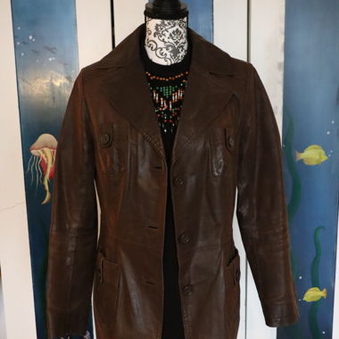 Long Heine Leather Jacket gift vintage dress