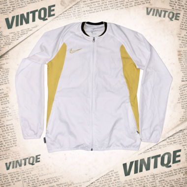Giacca con zip Nike Dri-Fit originale – bianco/oro