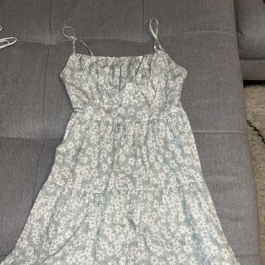 Blumenkleid, mint, kurz