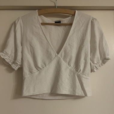 Blouse Courte avec Col en V
