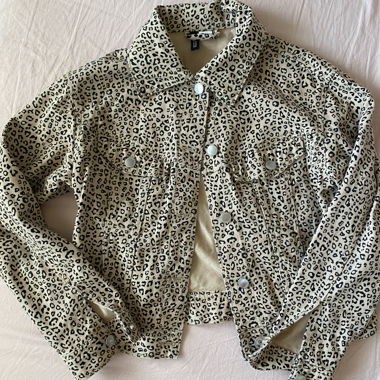 Leopard-pattern Denim Jacket in EUR S