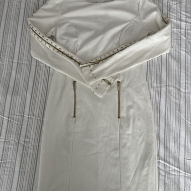 Cream-White Dress with Gold Studs
