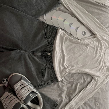 Jeans baggy brshk grigi