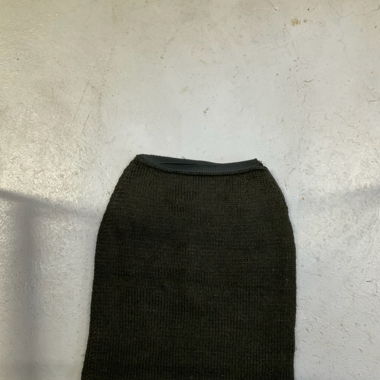 dark grey knitted wool midi skirt