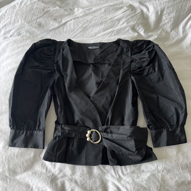 Zara schwarzes tailliertes Top