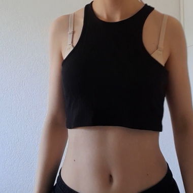 MONKI tanktop cropped schwarz