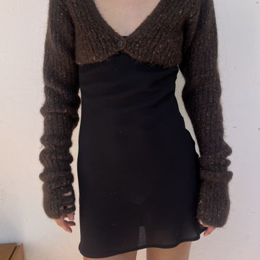 Gilet en maille pour femmes noir brun