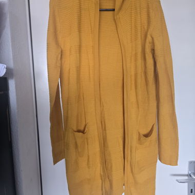 Long mustard yellow hooded cardigan HAIL’S XS