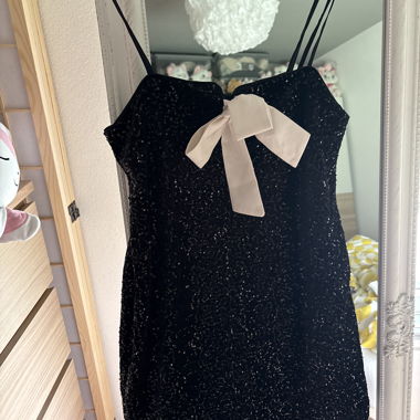 Black Sequin Dress S