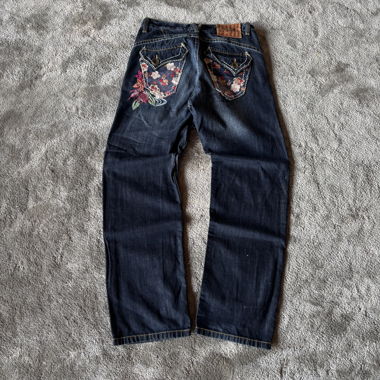 Jeans giapponesi vintage blu denim Y2K