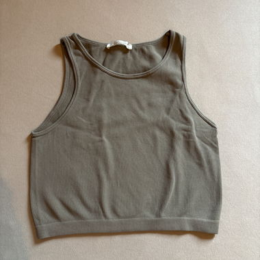 Grey Ribbed Tank Top