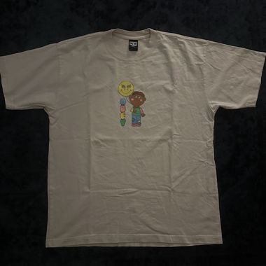 T-shirt beige con stampa taglia L