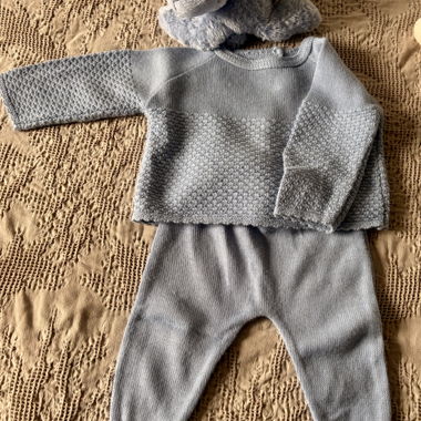 Ensemble bébé gris en maille
