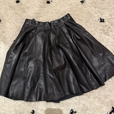 Whistles Black Leather Skirt
