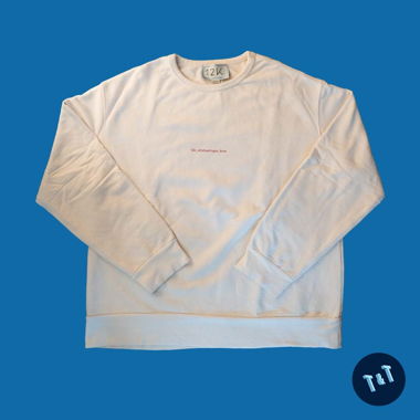 12k zwölf k Stitched Typo Blue Sweater