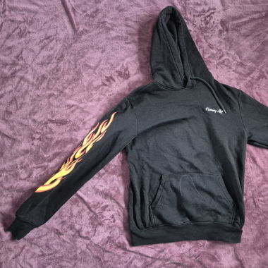 Skater Hoodie with Flames