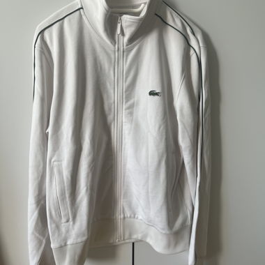 White Lacoste Track Jacket