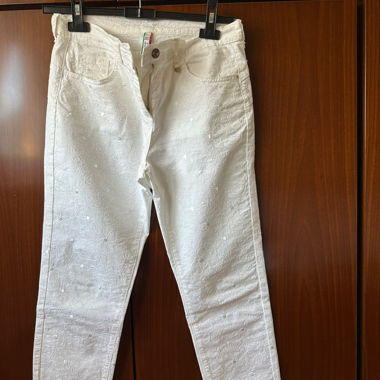 Weisse bestickte Hose Simona