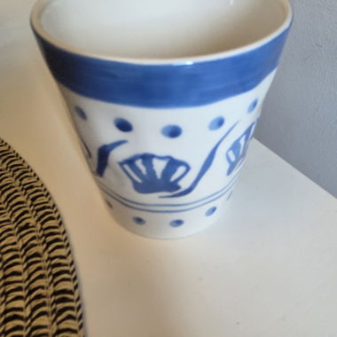Keramikbecher blau-weiss
