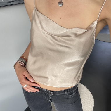 beiges Satin-Top