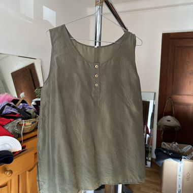 Olive Green Vintage Silk Tunic