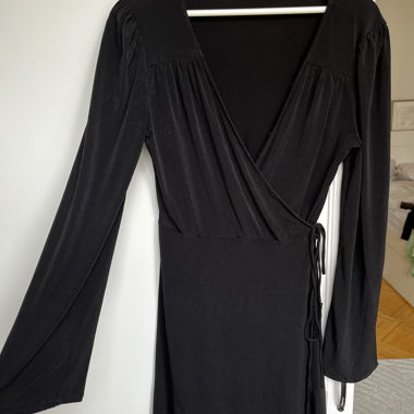 Black wrap dress Mango Basics size EUR S