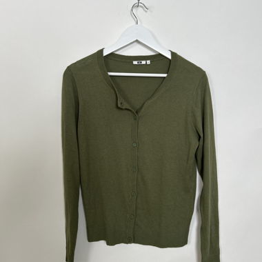 Olive Green Button Cardigan