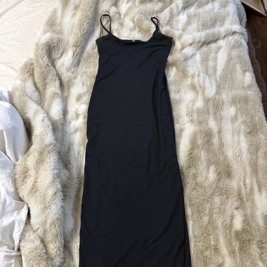 Black long dress with straps