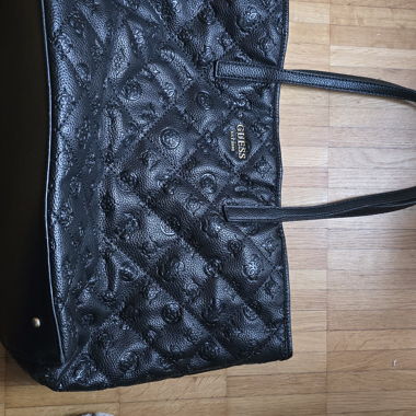GUESS schwarze gesteppte Tote-Bag