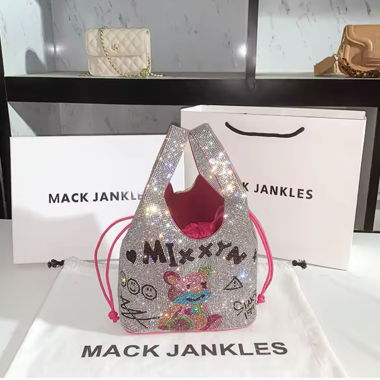 Glitter Bag in Pink Silver 
