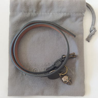 Bracciale in Pelle Originale Alexander McQueen Skull