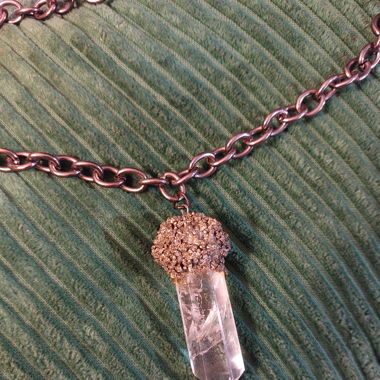 Edelstein Statement Kette Gunmettal Grau