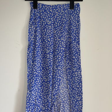 Blue Floral Bershka Skirt