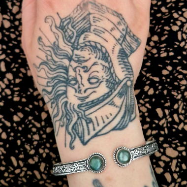 Bracelet floral avec labradorite