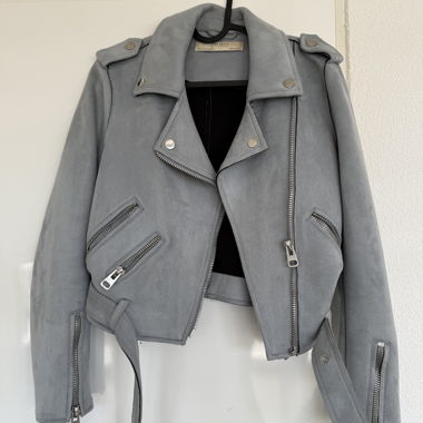 grau/blaue Wildleder jacke Zara