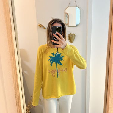 ALLUDE Gelber Kaschmirpullover