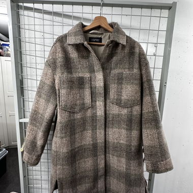 Esprit checked wool blend coat