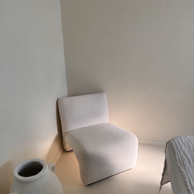 Fauteuil bouclette écru 