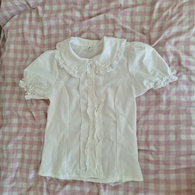 White Lace button-up Blouse