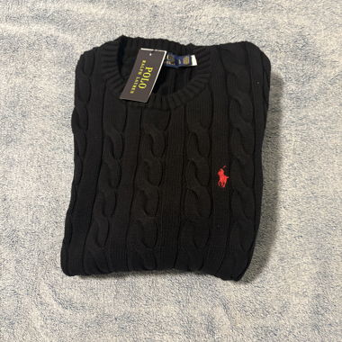 Maglione in maglia nero Ralph Lauren