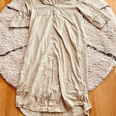 Robe chemise en lin vert sauge